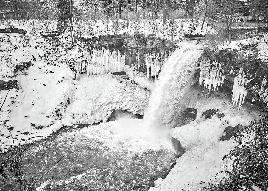 Minnehaha Falls in December Photograph by Jim Hughes
