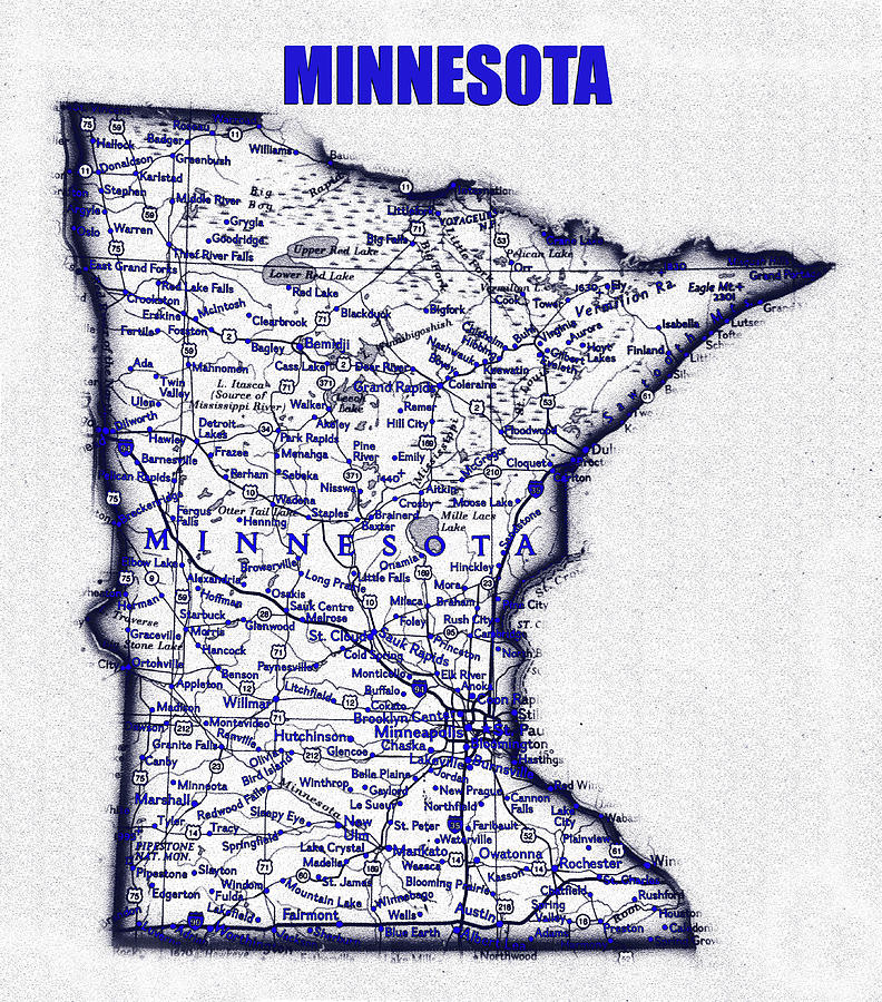 Minnesota blue print work  Digital Art by David Lee Thompson