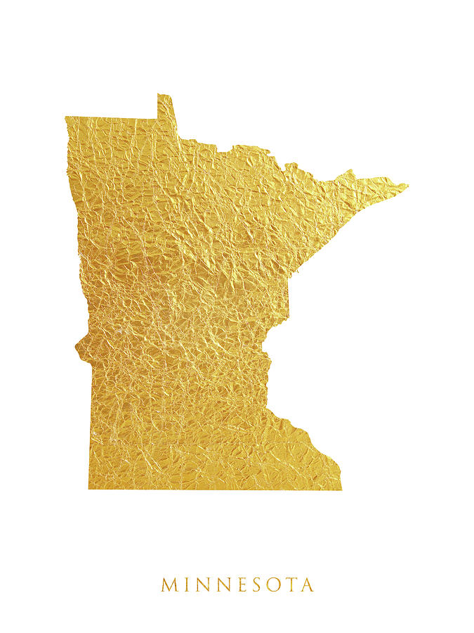Minnesota Gold Map #63 Digital Art by Michael Tompsett