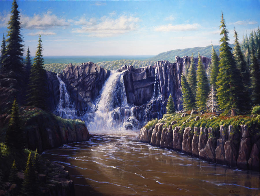 Nature Painting - Minnesotas High Falls by Rick Hansen