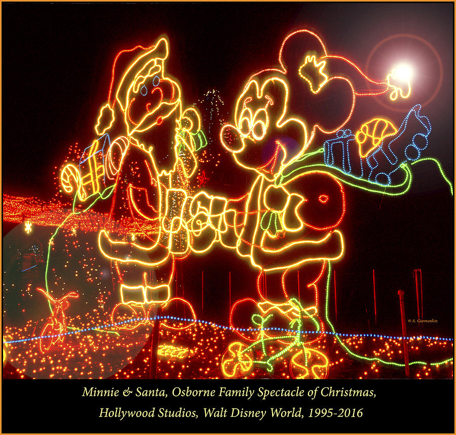 Minnie and Santa, Osborne Family Spectacle of Christmas, Hollywood Photograph by A Macarthur Gurmankin