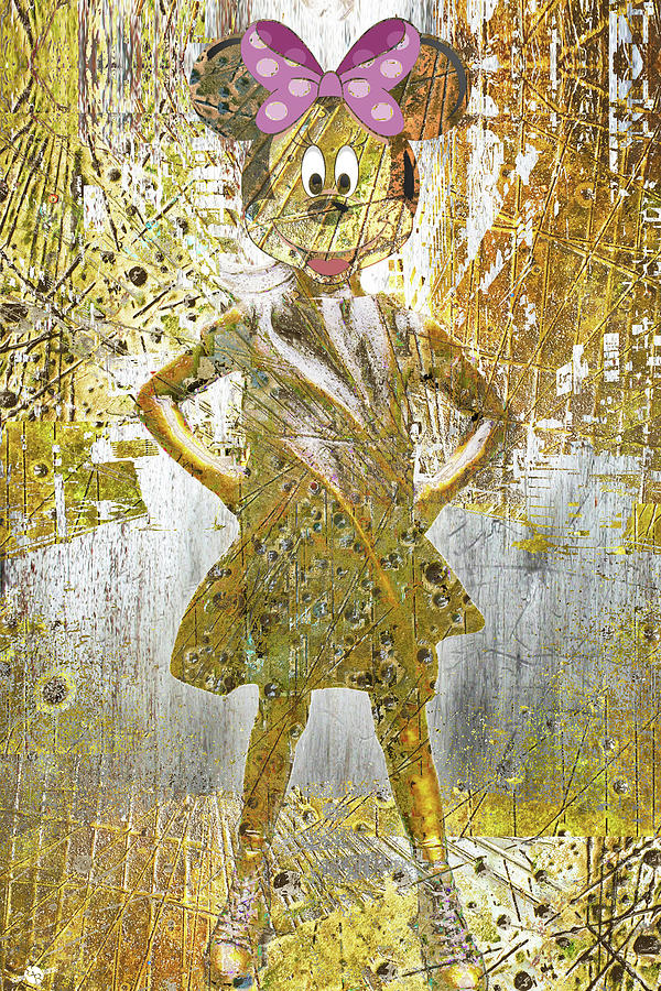 Minnie Mouse Fearless Girl Painting by Tony Rubino