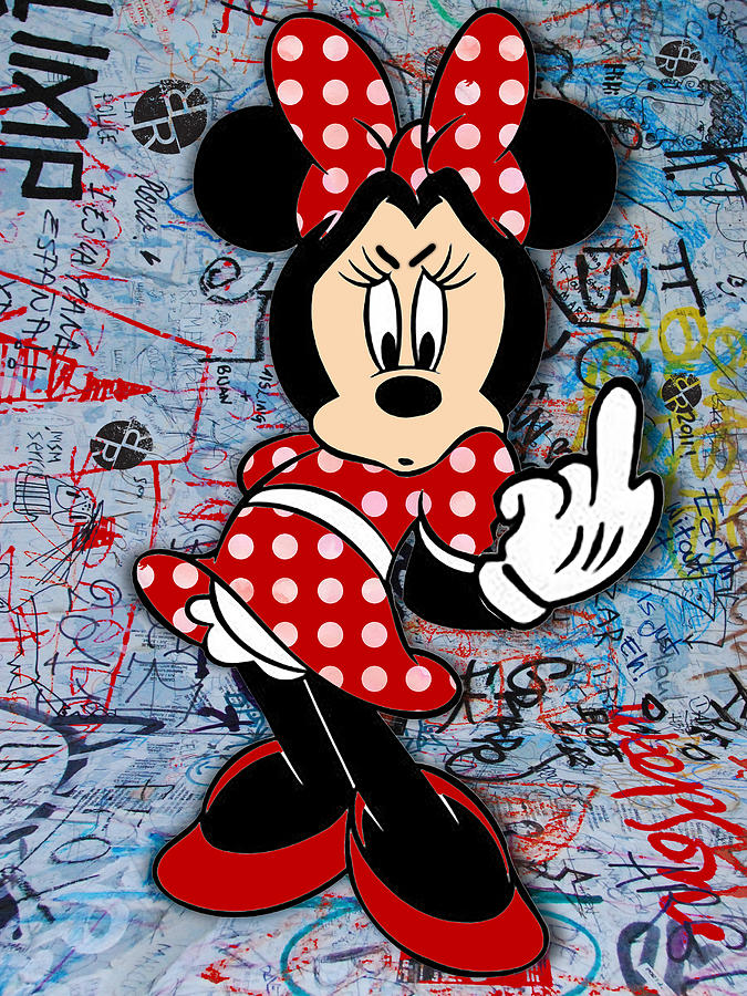 Minnie Mouse Finger Pop Art Graffiti 1 Painting by Tony Rubino