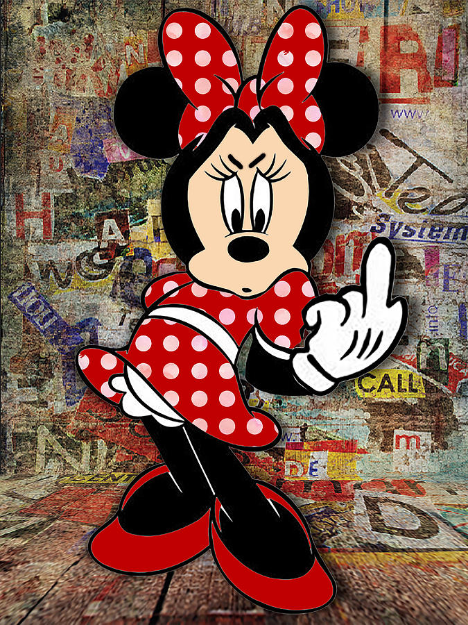 Minnie Mouse Finger Pop Art Graffiti 5 Painting by Tony Rubino