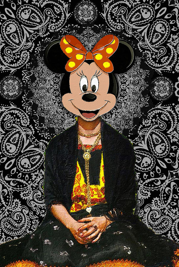 Minnie Mouse Frida Mandala 1 Painting by Tony Rubino