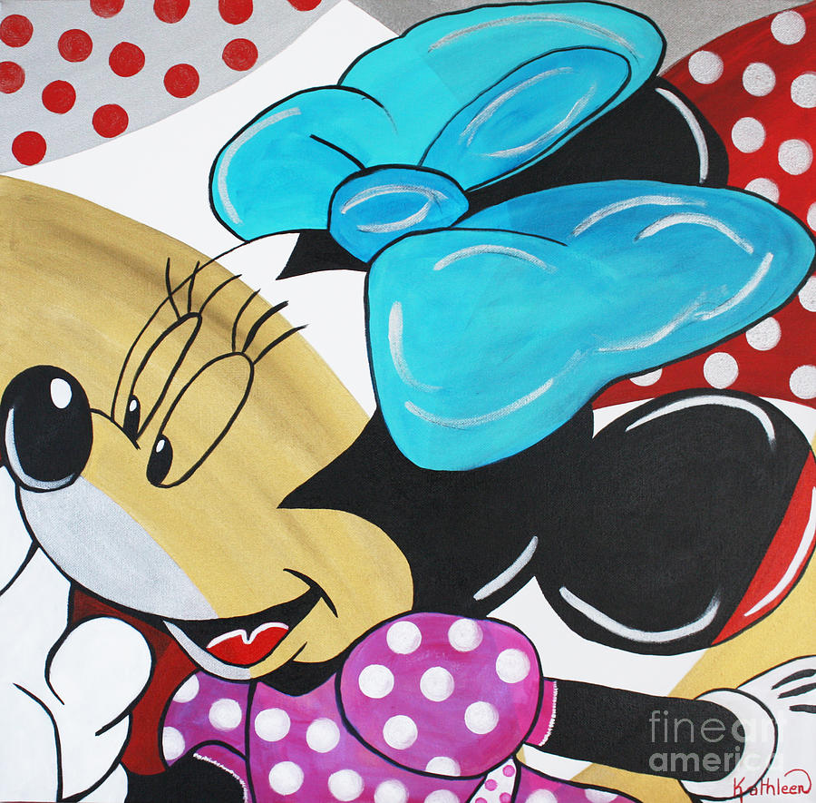 Minnie Mouse Gold Painting Painting by Kathleen Artist PRO