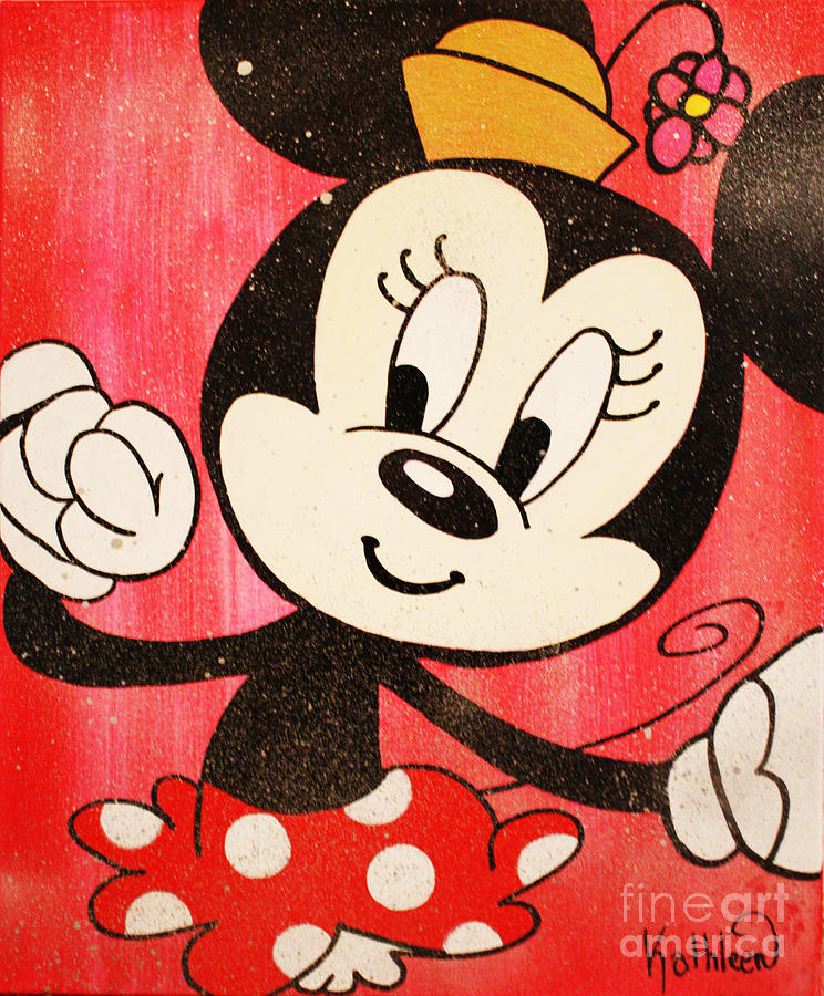 Minnie Mouse Silver Painting Painting by Kathleen Artist PRO