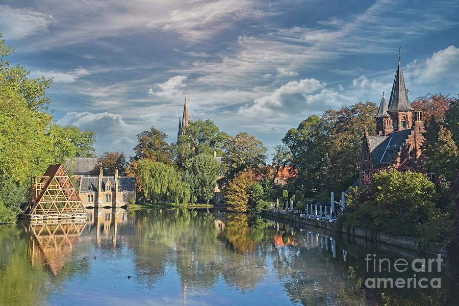 Minniewater, The Lake Of Love, Bruges, Belgium Photograph by Philip Preston