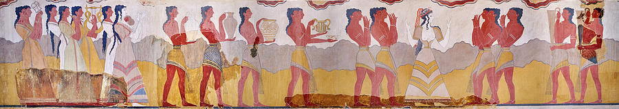 Minoan Procession Fresco - Knossos Palace -1500-1400 BC - Heraklion Archaeological Museum Photograph by Paul E Williams