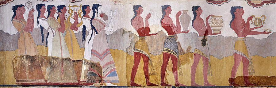 Minoan Procession Fresco - Knossos Palace1500-1400 BC - Heraklion Archaeological Museum #1 Photograph by Paul E Williams