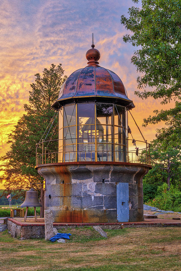 Minot Ledge Light Government Island Lantern Room and Fog Bell  Photograph by Juergen Roth