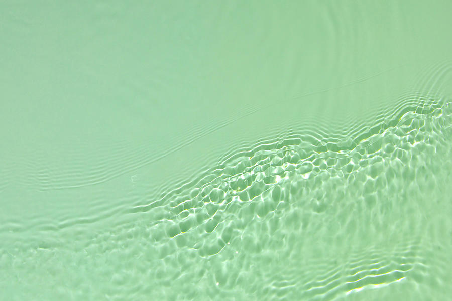 Mint Blue Colored Clear Water Surface Texture With Ripples Splashes And Bubbles Drawing