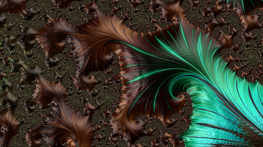 Mint Chocolate Fractal Abstract  Digital Art by Shelli Fitzpatrick