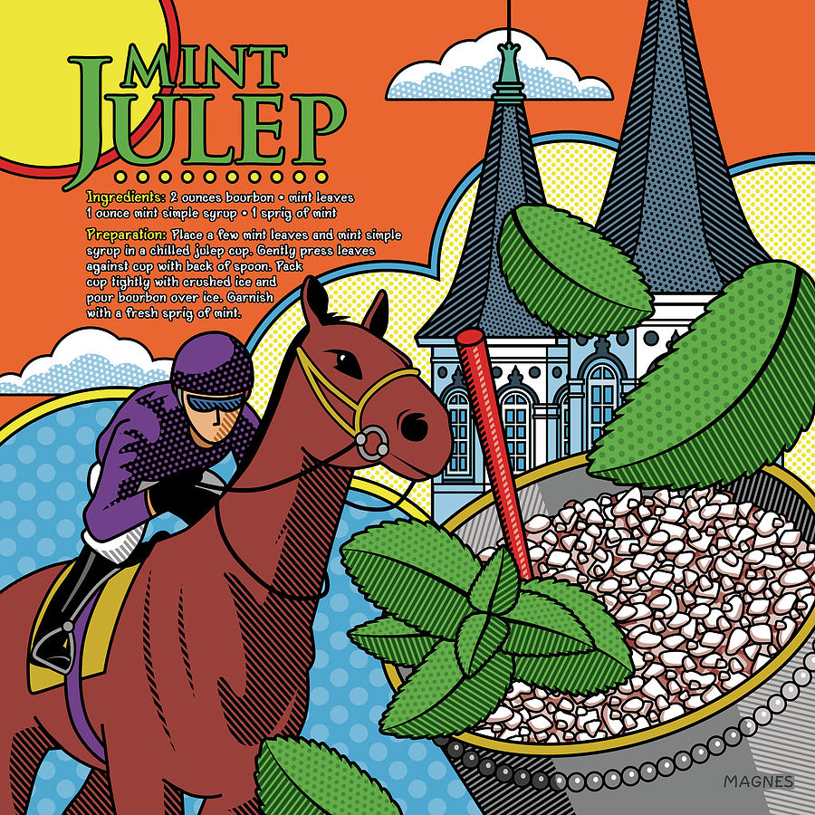 Mint Julep with Recipe Digital Art by Ron Magnes