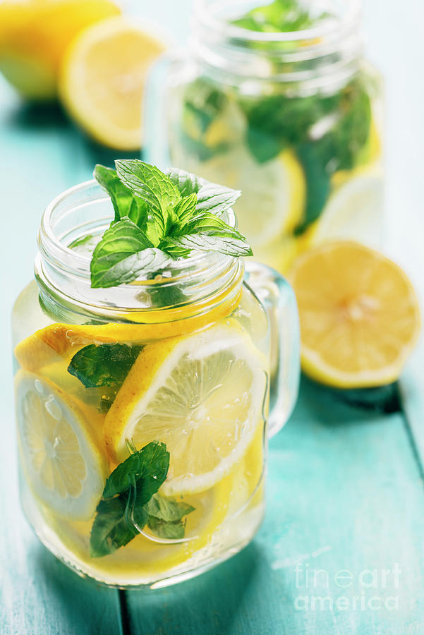 Mint Lemonade in mason jar Photograph by Jelena Jovanovic