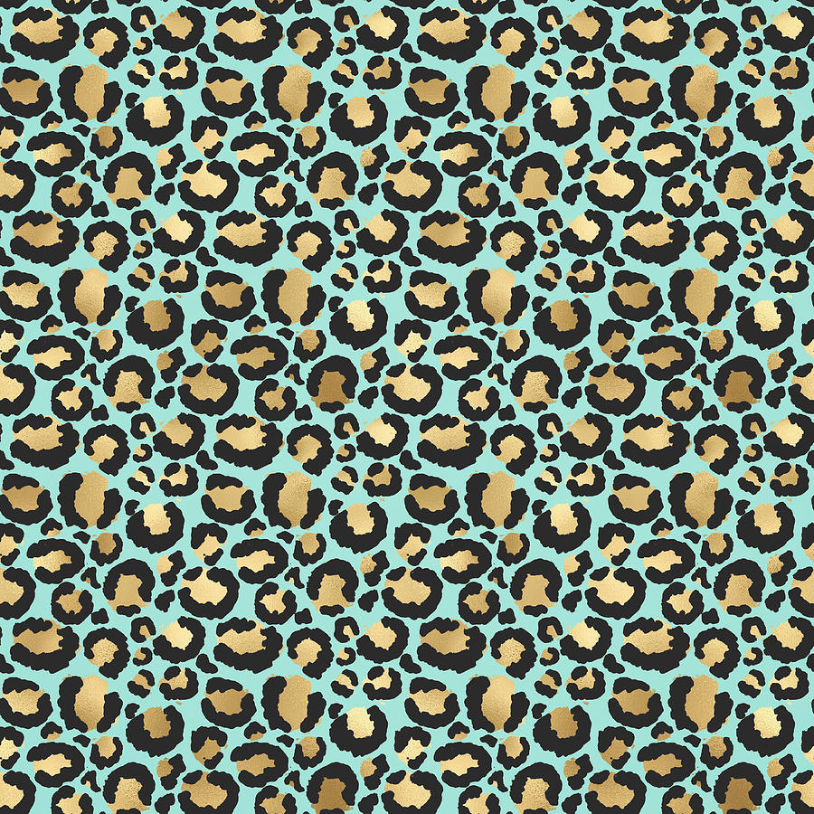 Mint Leopard Fur Pattern Big Photograph by Carrie Ann Grippo-Pike