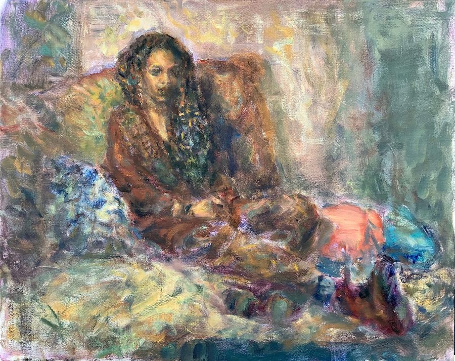 Mirabelle In Repose Impressionist Figure Painting Painting