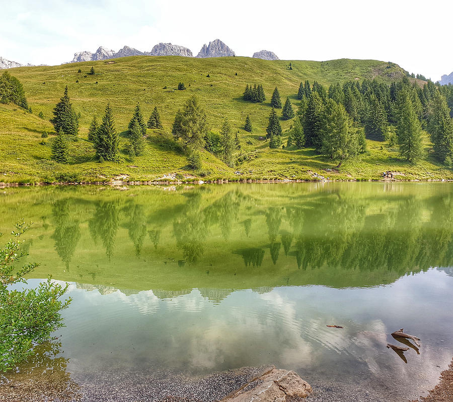 Miralagos lake - Passo San Pellegrino - Dolomitea Photograph by PJPhoto69