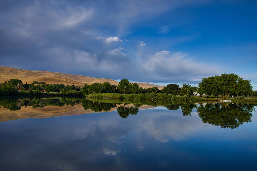 Mirror image on the Yakima River Photograph by Lynn Hopwood