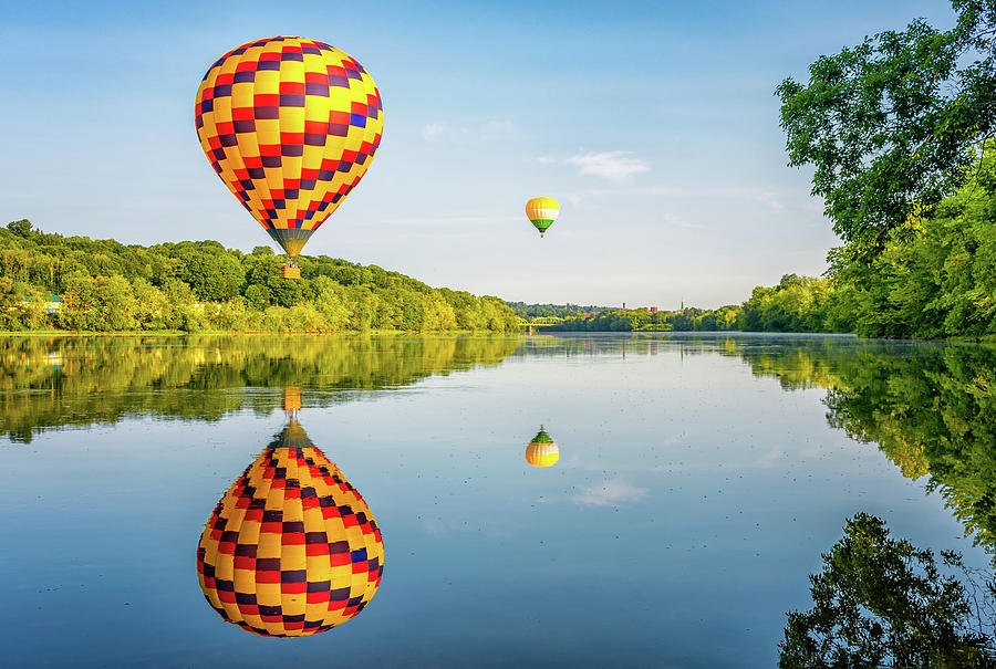 Hot Air Balloon Photograph - Mirror Image by Richard Plourde