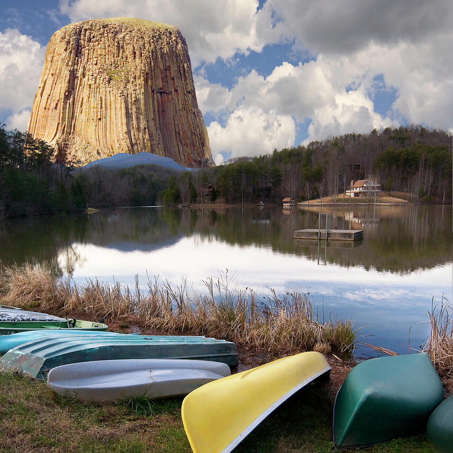 Mirror Lake NC and Devils Tower Photograph by Bob Pardue