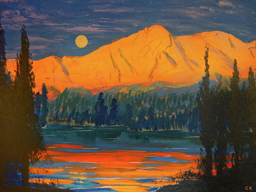 Mirror Lake Sunrise, Snowy Range Painting by Chance Kafka