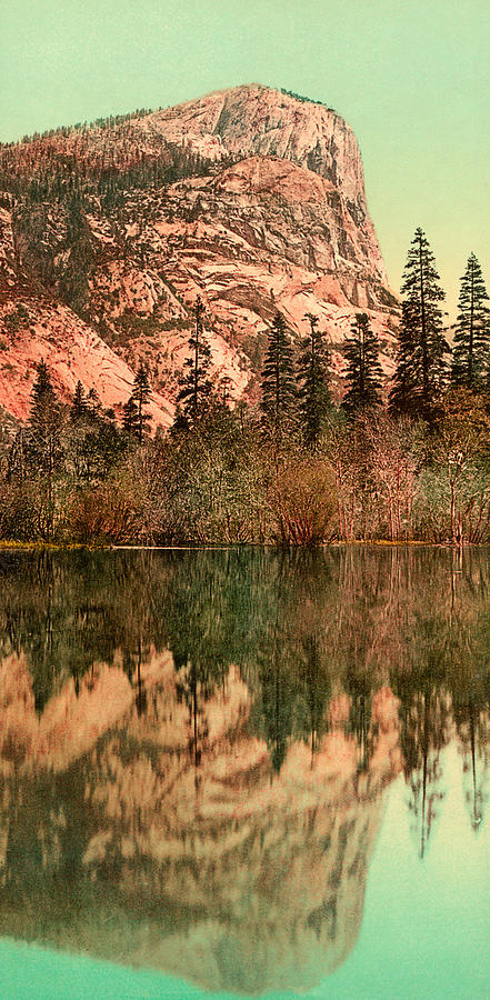 Mirror Lake - Yosemite National Park - Circa 1900 Photochrom Photograph by War Is Hell Store