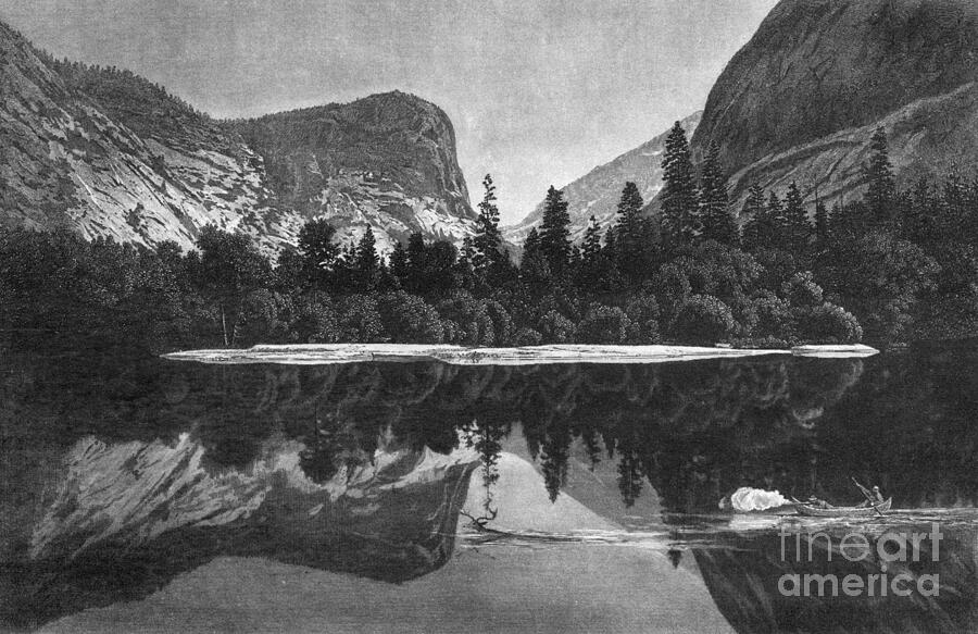 Mirror Lake, Yosemite Valley Drawing by Harry Fenn and SV Hunt - Granger Historical Picture Archive Mirror Lake, Yosemite Valley Drawing by Harry Fenn and SV Hunt - Granger Historical Picture Archive