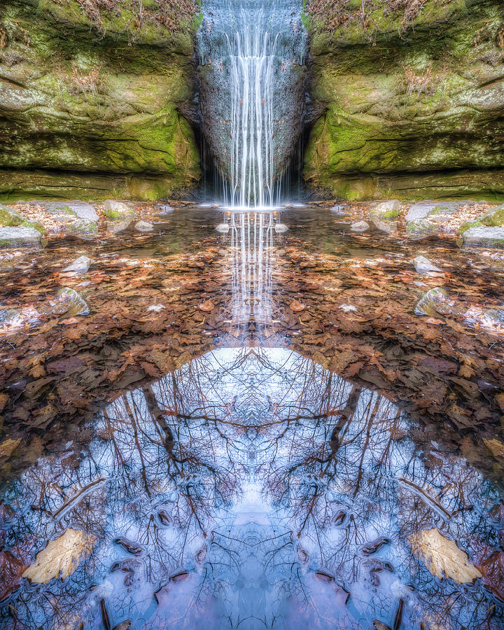 Mirrored Falls Photograph by Brad Bellisle