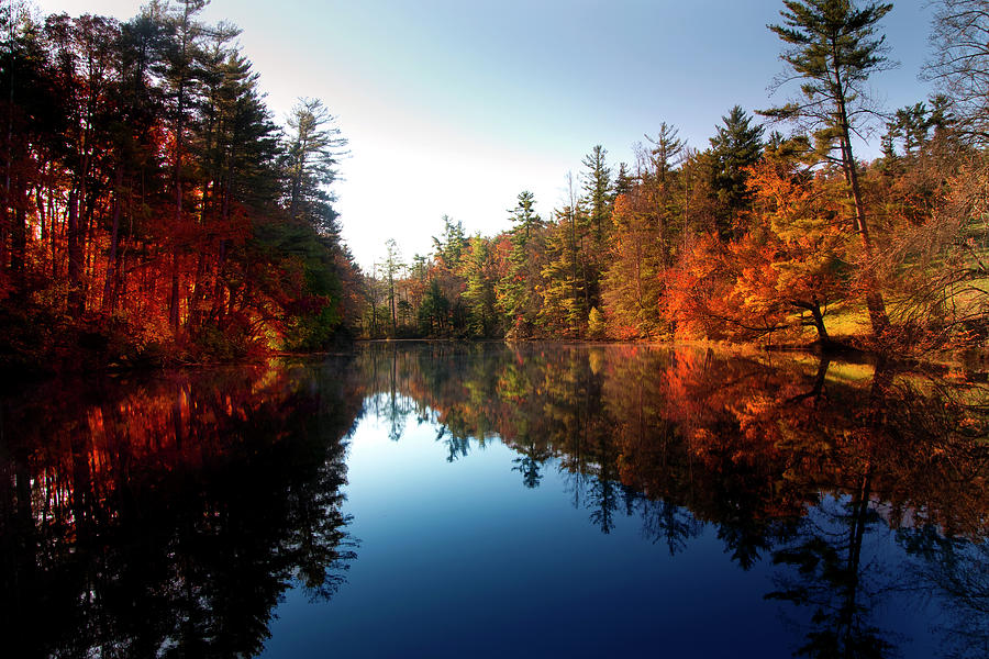 Mirrored Lake in Fall Photograph by Anthony M Davis