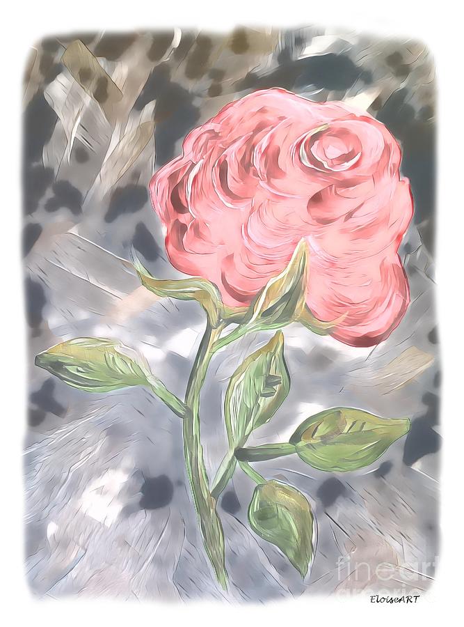 Mirrored Rose Painting by Eloise Schneider Mote
