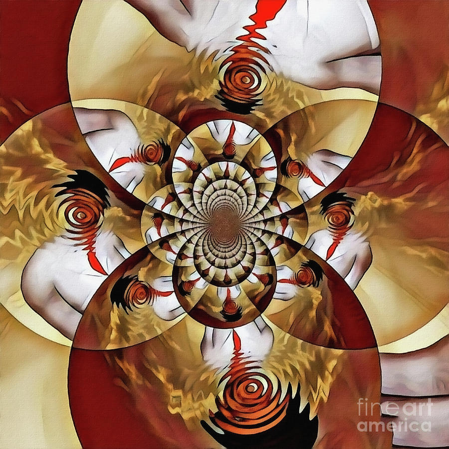 Mirrored round fractal Digital Art by Bruce Rolff