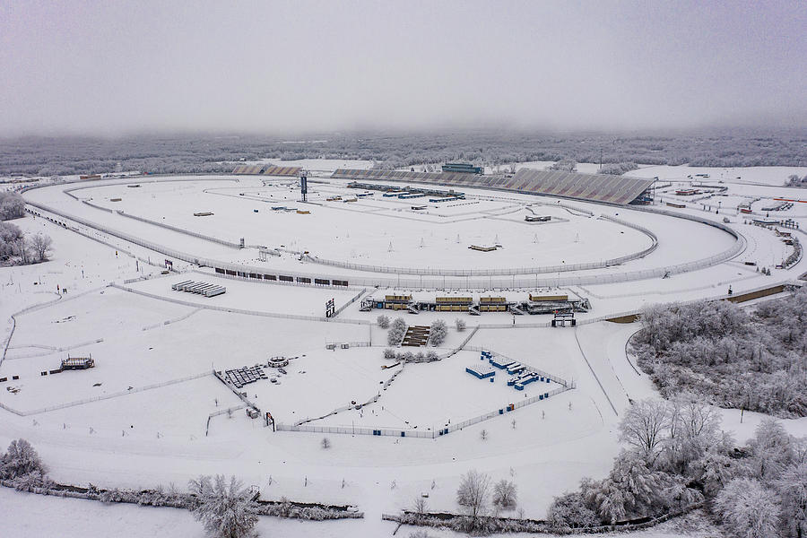 MIS Speedway in Winter Aerial  Photograph by John McGraw