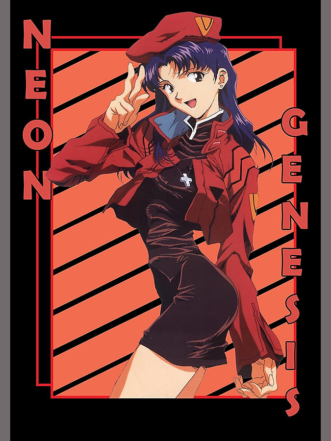 Misato Katsuragi Neon Genesis Evangelion Shinseiki Evangerion Color Stripe  Digital Art by Govert Vixeboxse - Pixels