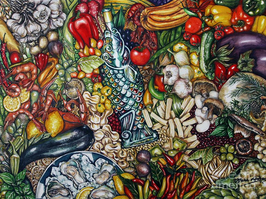 Vegetable Painting - Mise en Place by Misha Ambrosia