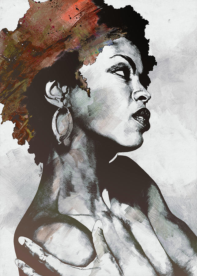 Lauryn Hill Drawing - Miseducation red - Lauryn Hill tribute portrait by Marco Paludet