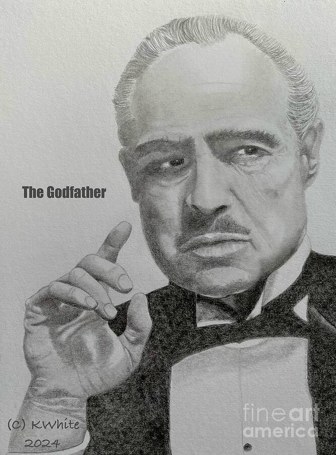 The Godfather Drawing - The Godfather by Karen White