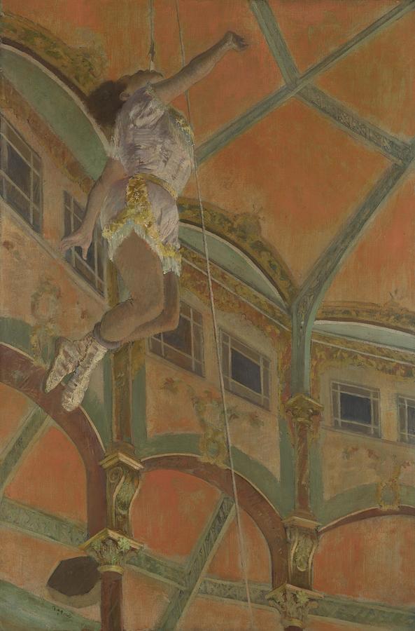 Miss La La at the Cirque Fernando #2 Painting by Edgar Degas