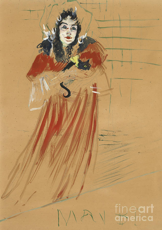 Miss May Belfort, 1895  Drawing by Henri de Toulouse-Lautrec