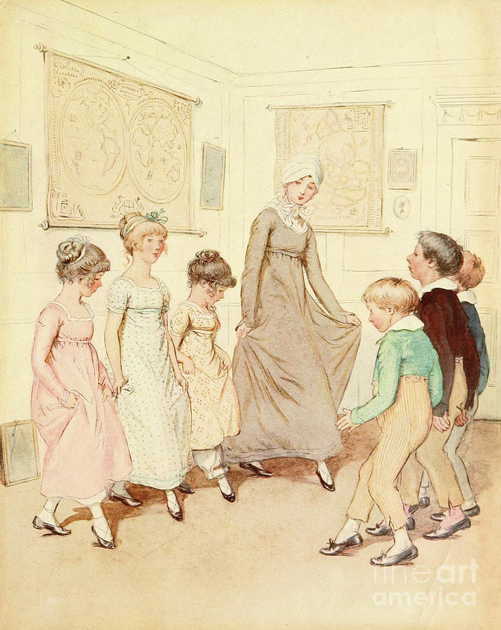 Miss Phoebe is giving a dancing lesson l3 Drawing by Historic ...