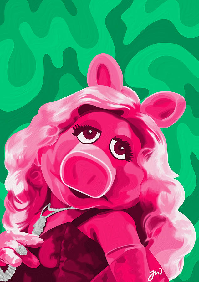 Miss Piggy Portrait Painting version 12 with Painting by Lee Jake ...