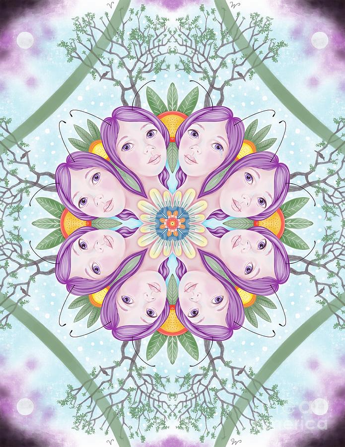Miss Violet Kaleidoscope Digital Art by Valerie White