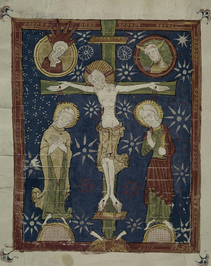 Missal Sig.41 - E 50v Size 24x17,5 Cm -crucifixion. Cristo Crucificado. Painting by Album