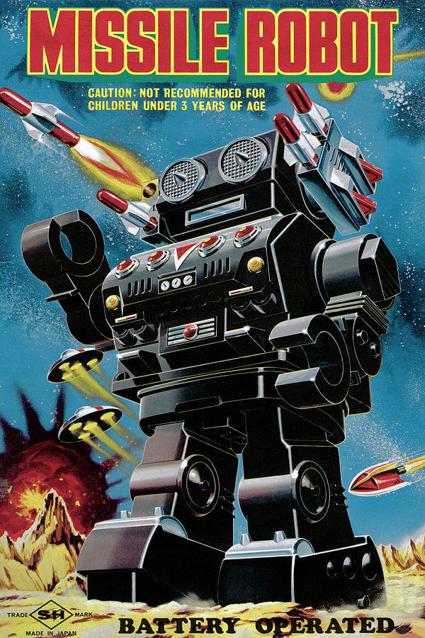Vintage Drawing - Missile Robot by Vintage Toy Posters