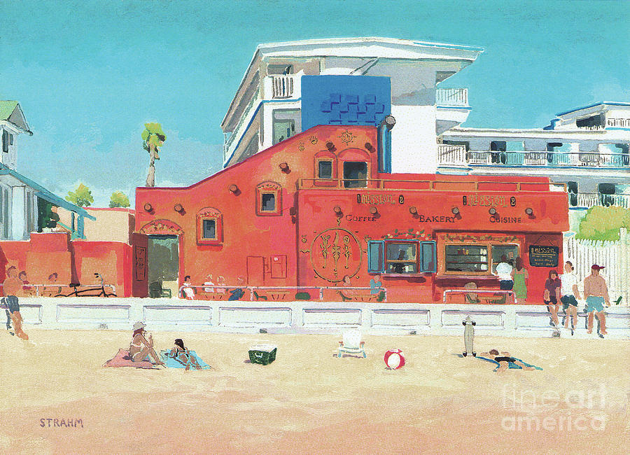 Mission 2 Coffeehouse - Pacific Beach, San Diego, California Painting by Paul Strahm