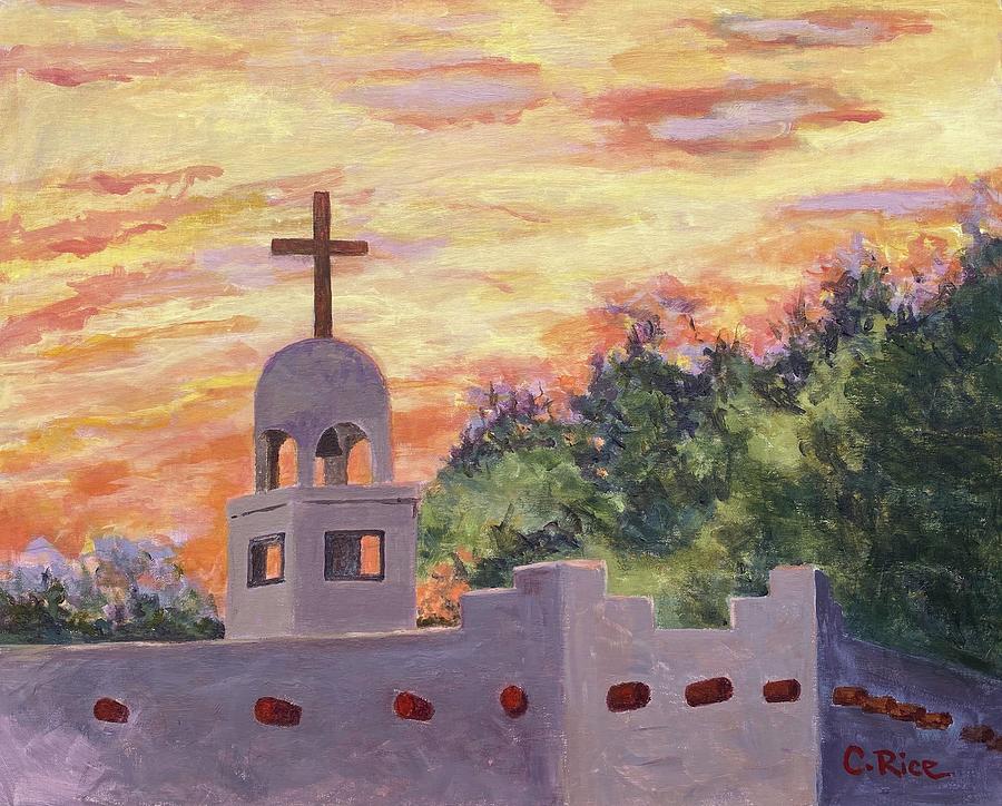 Mission at Sunset Painting by Chris Rice