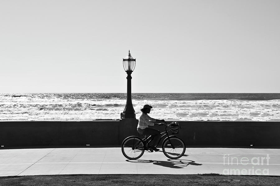 Mission Beach California Bicycle Rider Photograph