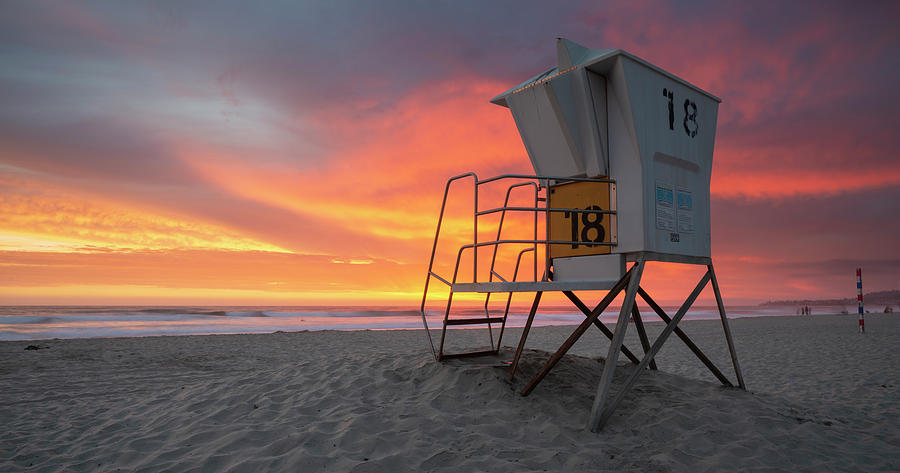 San Diego Photograph - Mission Beach Colorful Sunset by William Dunigan