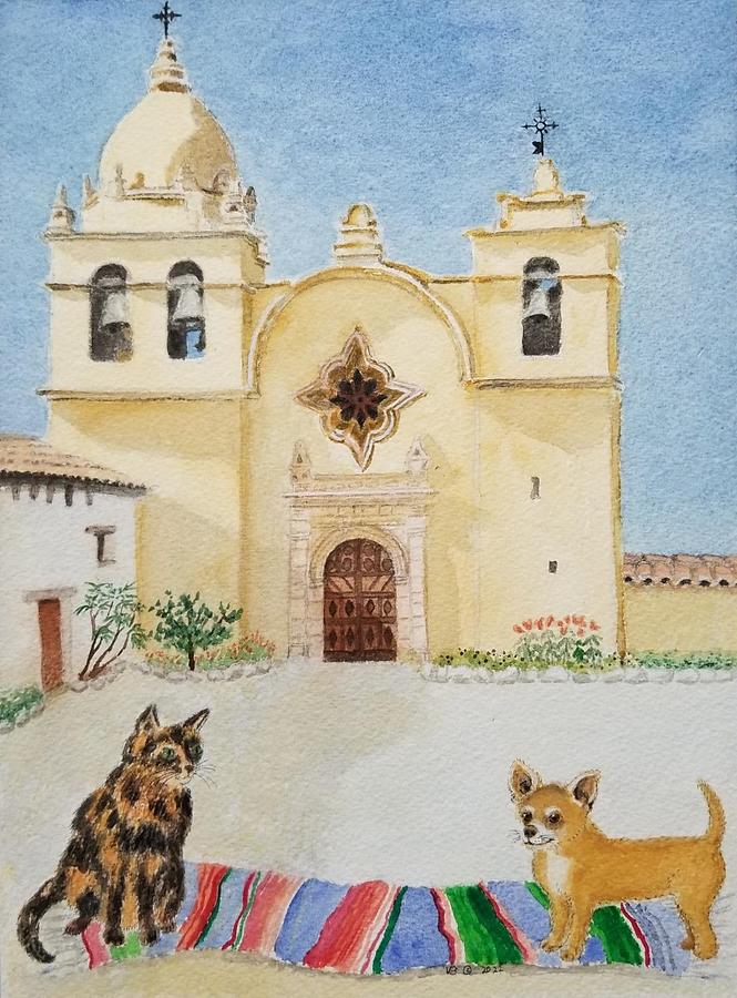 Mission Carmel Basilica Painting by Vera Smith