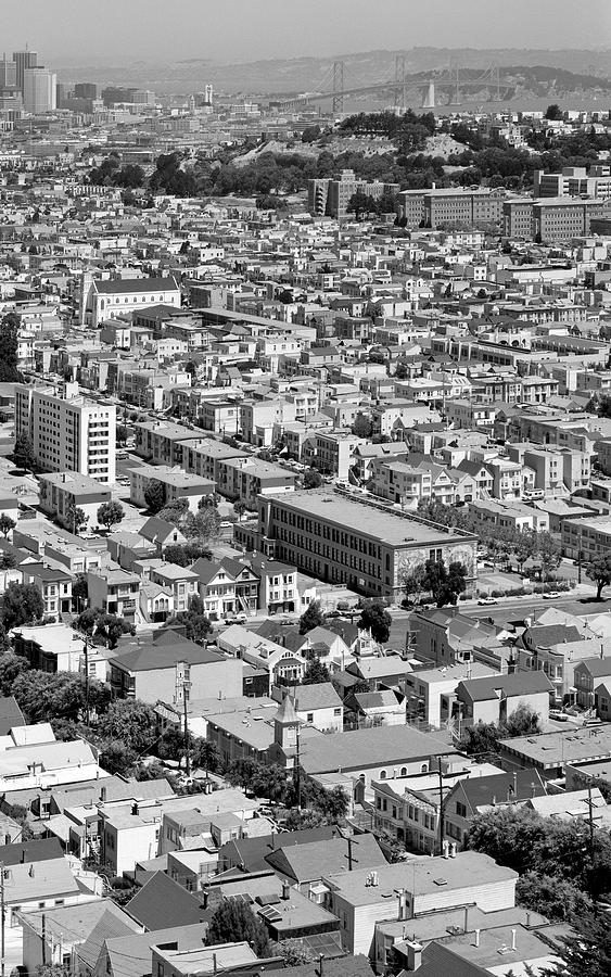 Mission District Summer Afternoon from Bernal Heights, San Francisco, 1989, Diptych 2 Photograph by Kathy Anselmo